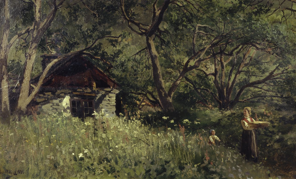 Sommerbagning (olie på lærred) af Wilhelm Peters