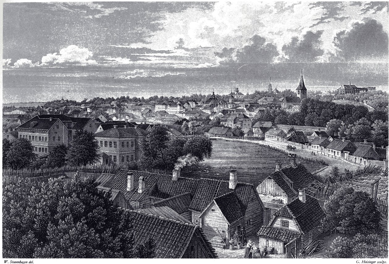 Udsigt over Dorpat, ca. 1850 af Wilhelm Siegfried Stavenhagen