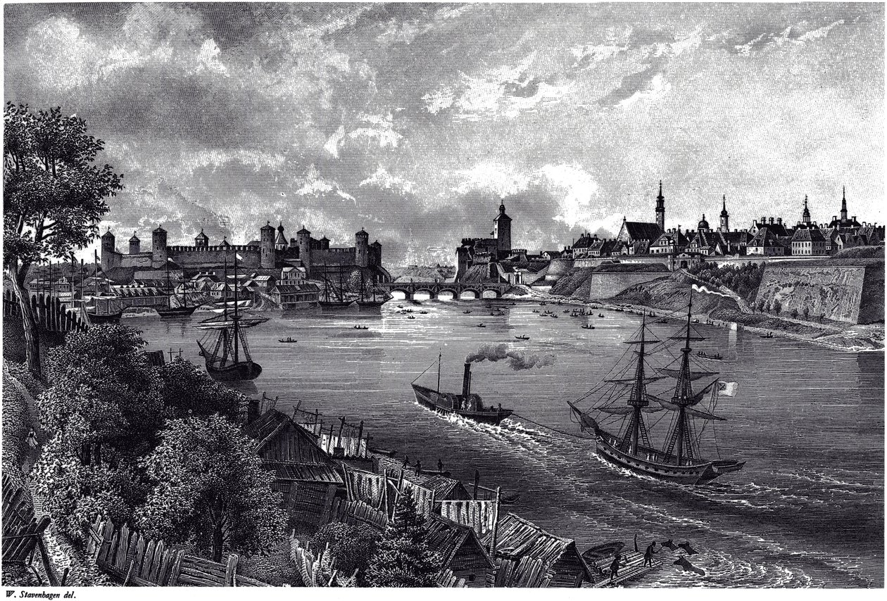 Udsigt over Narva, ca. 1850 af Wilhelm Siegfried Stavenhagen