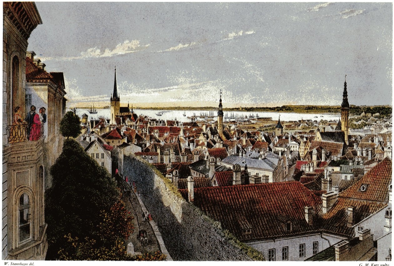 View of Reval, ca 1855 af Wilhelm Siegfried Stavenhagen