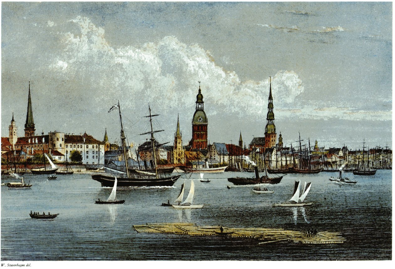 Udsigt over Riga, ca 1855 af Wilhelm Siegfried Stavenhagen