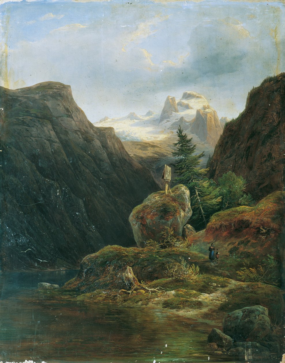 Vorderer Gosausee mod Dachstein af Wilhelm Steinfeld