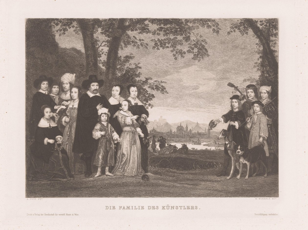 familieportræt Kunstnerens familie (titel på objekt) af Wilhelm Wörnle