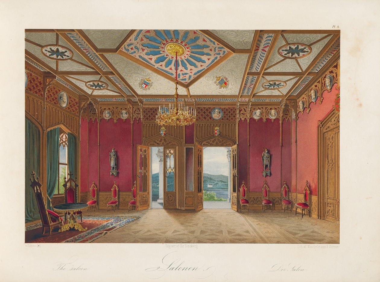 Oscarshal Saloon, 1852 af Wilhelm von Hanno