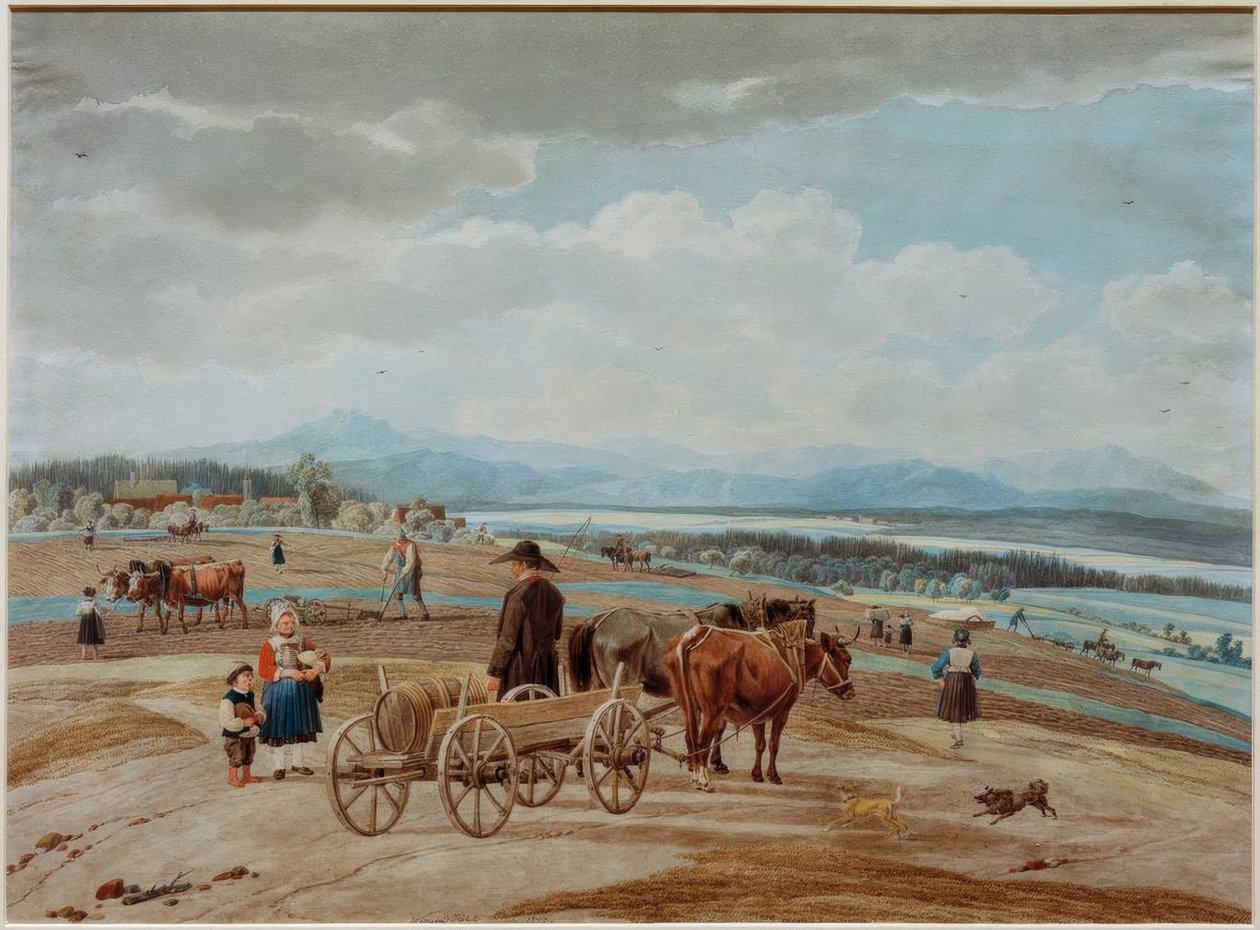 Bondevogn ved foden af ​​Alperne af Wilhelm von Kobell