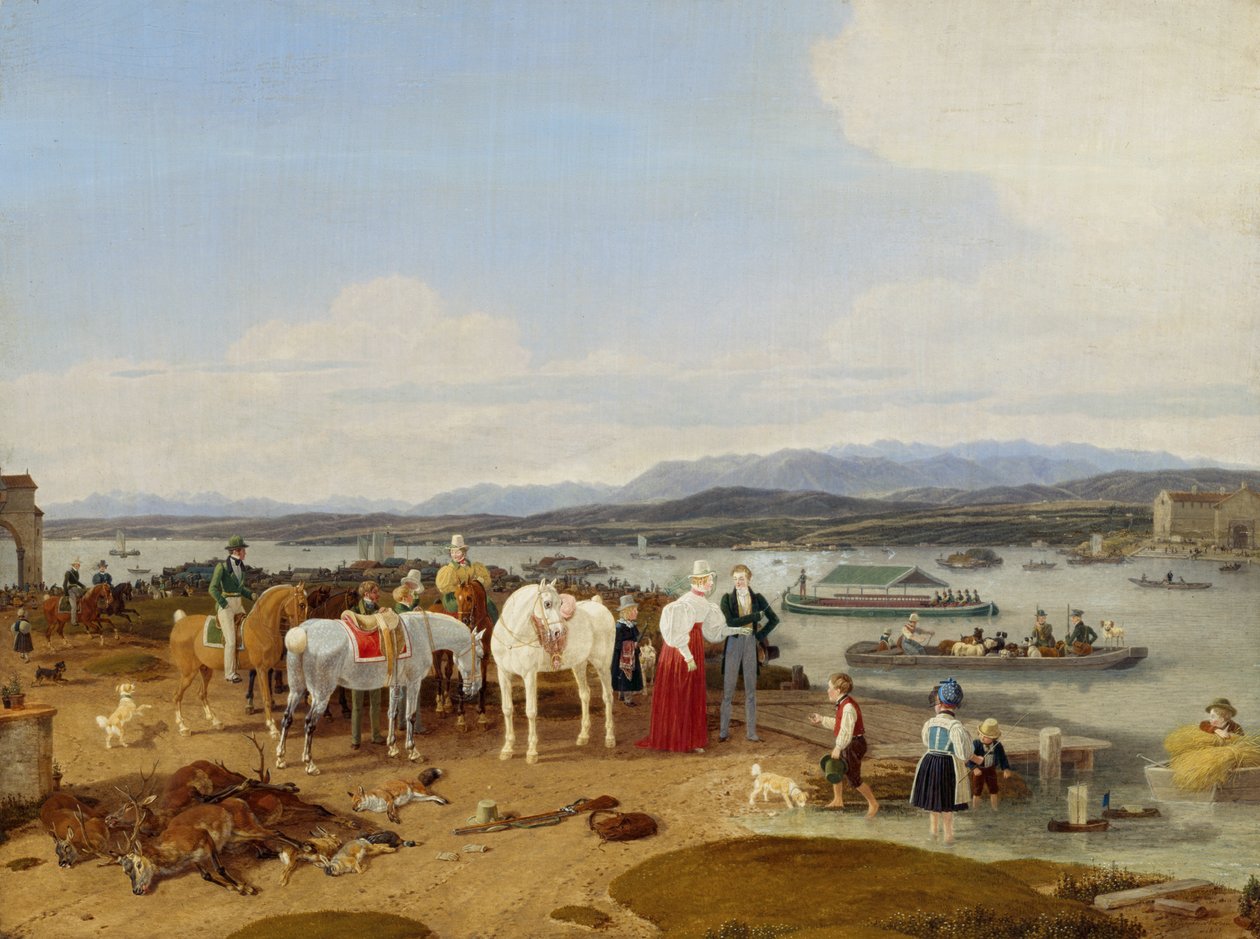 Efter jagten ved Bodensøen af Wilhelm von Kobell