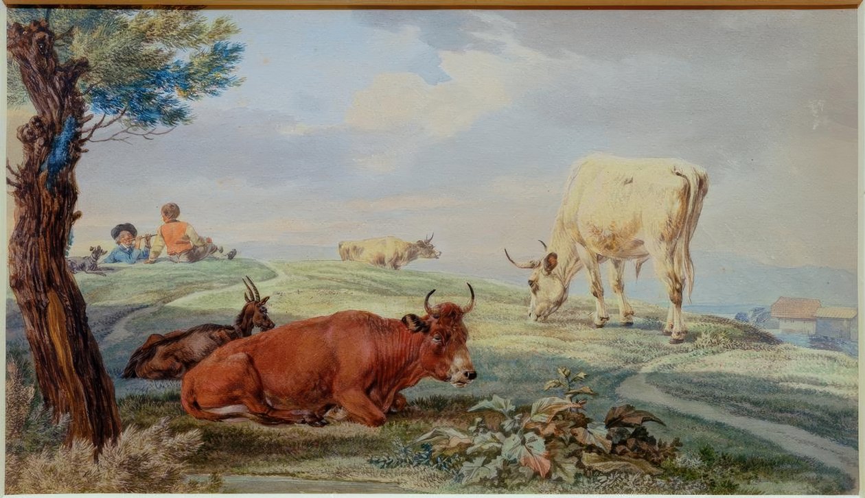 Græslandskab fra det bayerske Oberland af Wilhelm von Kobell