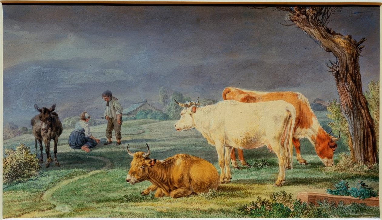Græslandskab fra det bayerske Oberland af Wilhelm von Kobell