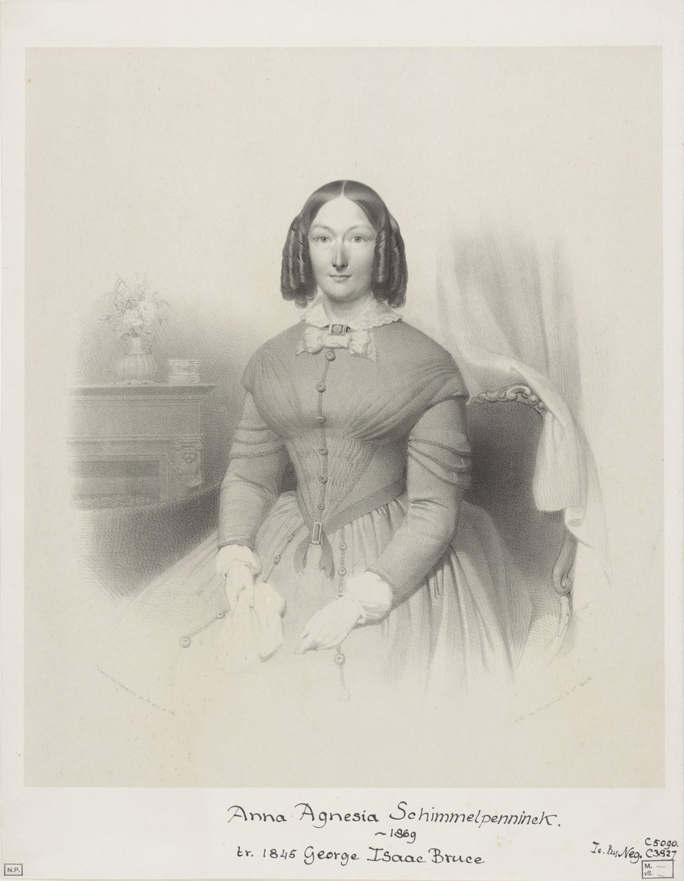 Portræt af Anna Agnesia Bruce-Schimmelpenninck af Wilhelmus Cornelis Chimaer van Oudendorp