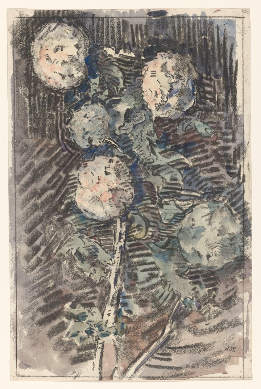 Gren med hvide blomster af Wilhelmus Johannes Steenhoff