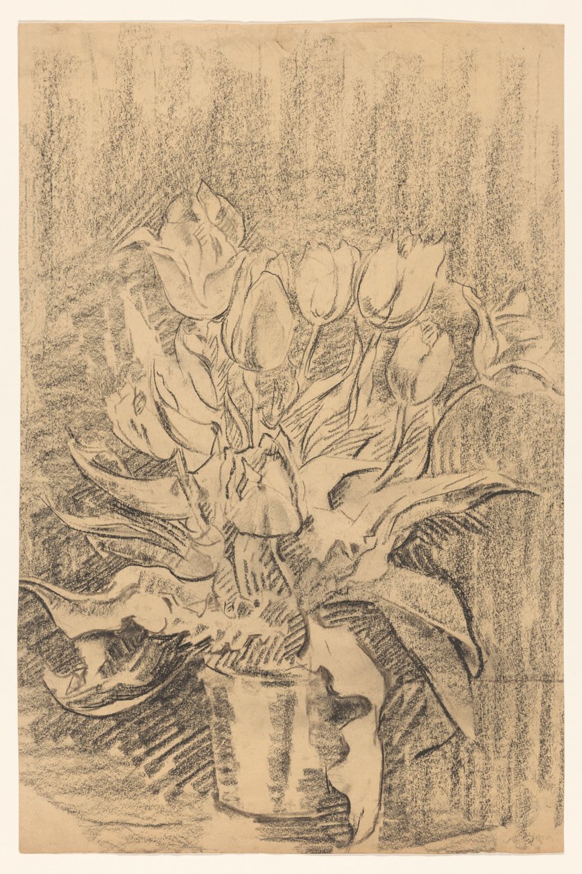 Vase med tulipaner af Wilhelmus Johannes Steenhoff