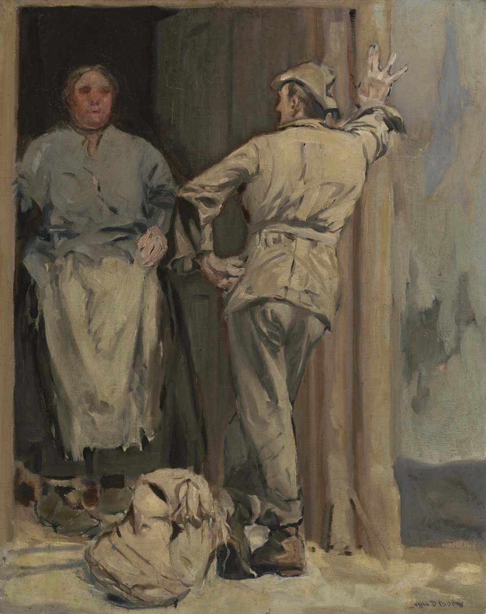 The Batman (Compree washing madame), 1920 (olie på lærred på træpanel) af Will Dyson