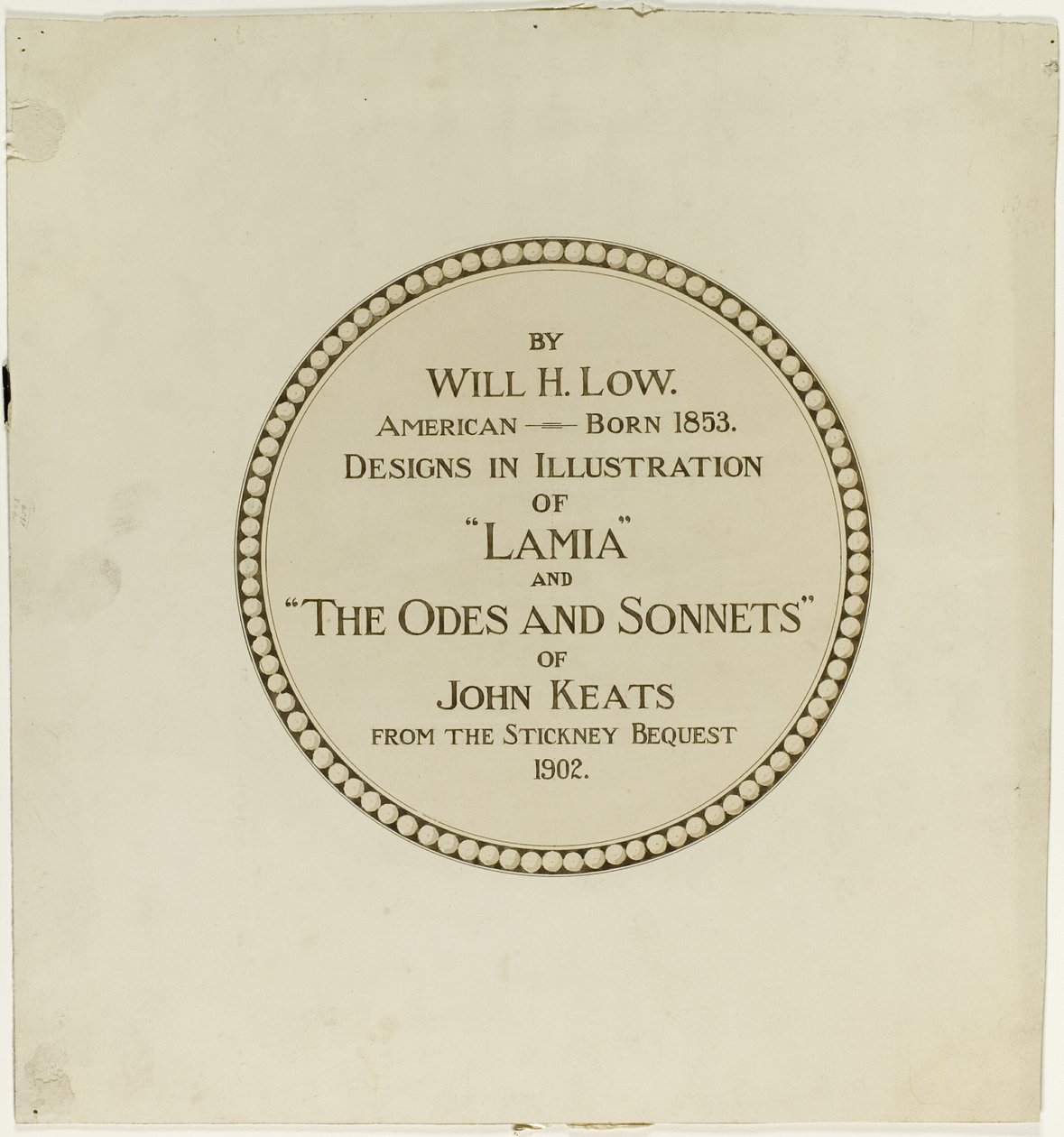 Titelblad til "Odes and Sonnets of John Keats" af Will Hicock Low