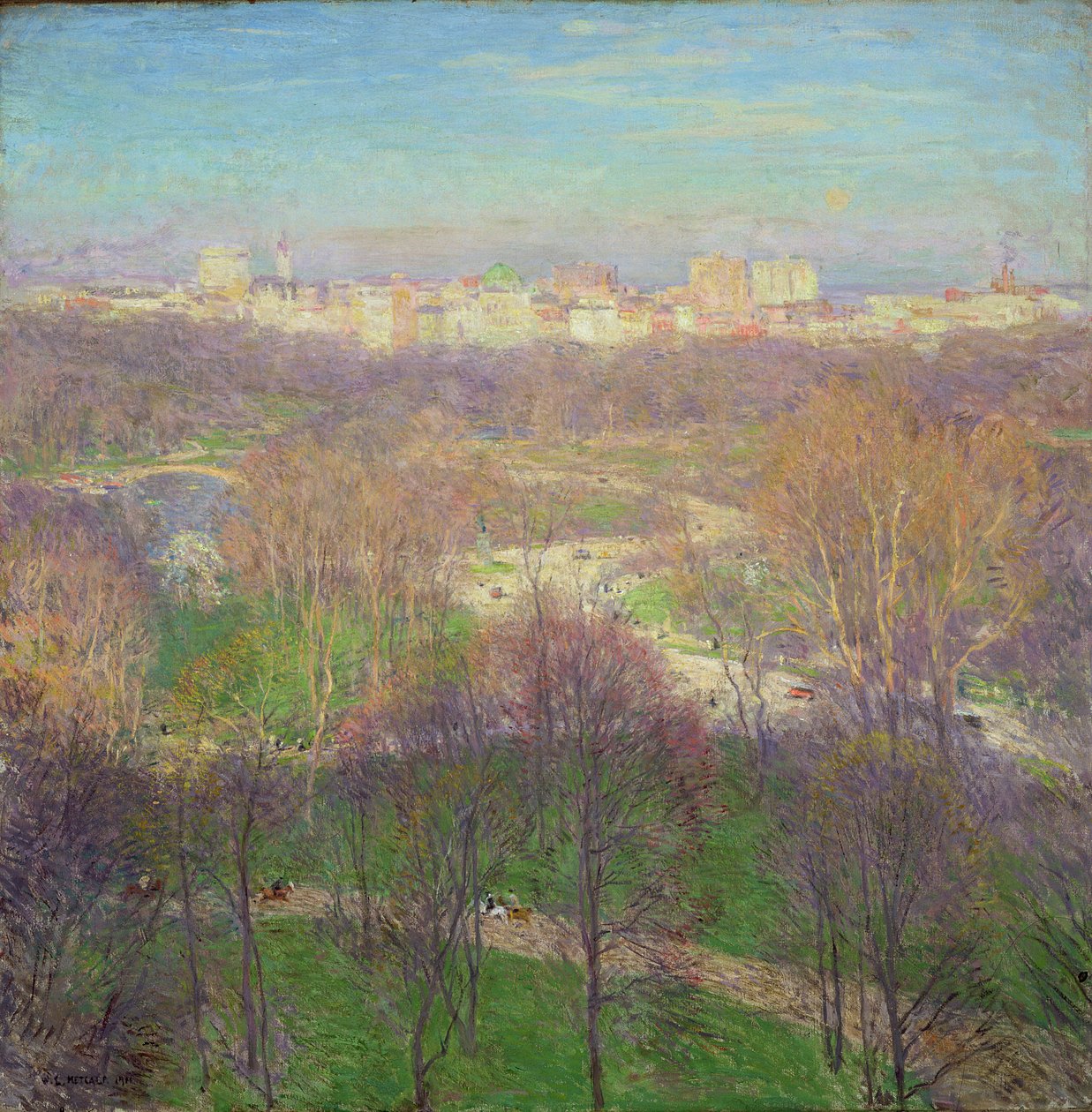 Tidlig forår eftermiddag, Central Park, 1911 af Willard Leroy Metcalf