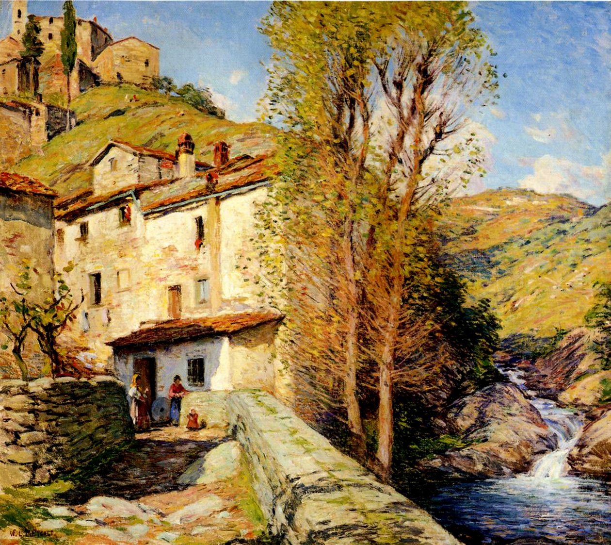 Old Mill i Pelago, Italien, 1913 af Willard Leroy Metcalf