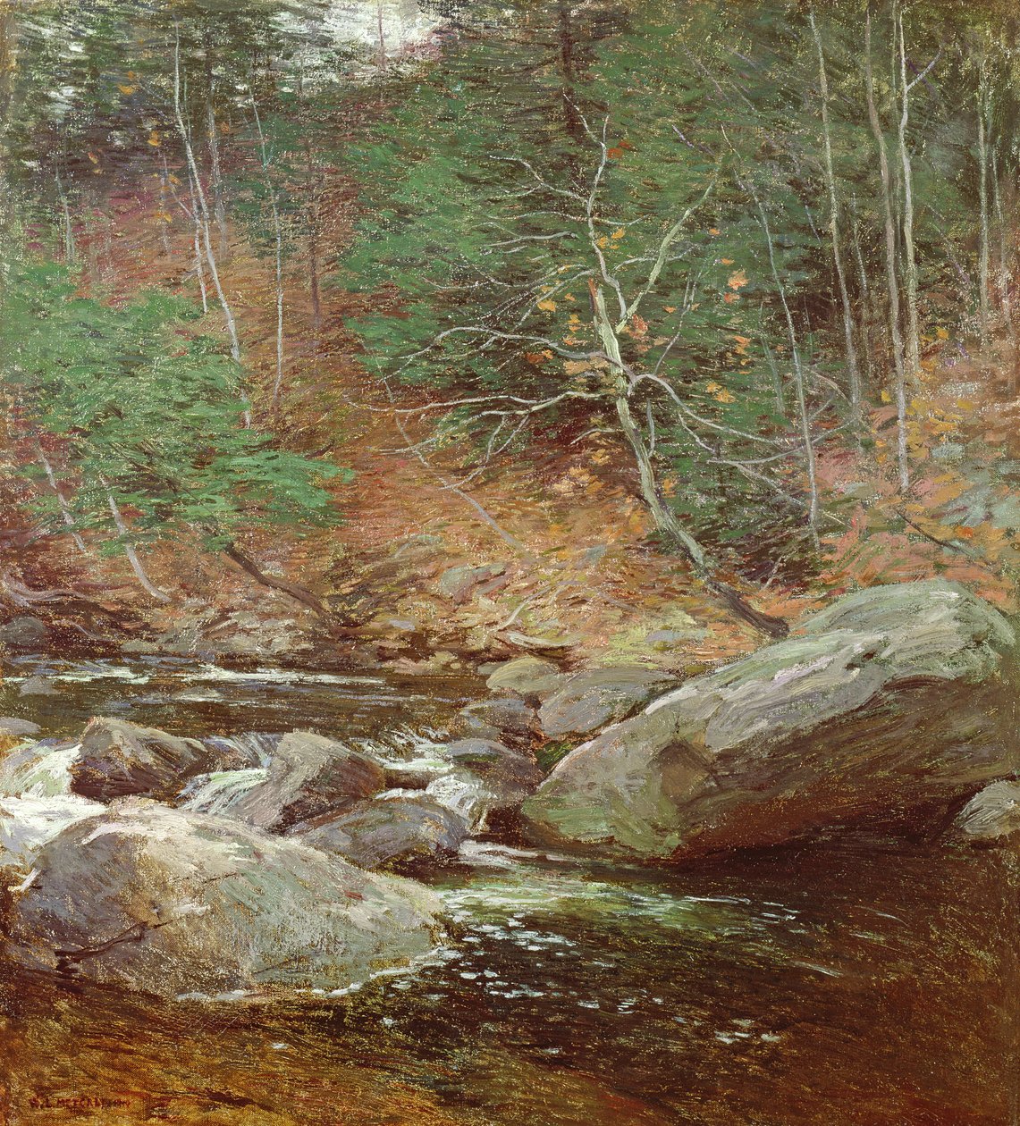 Ørredpoolen, november 1910 af Willard Leroy Metcalf