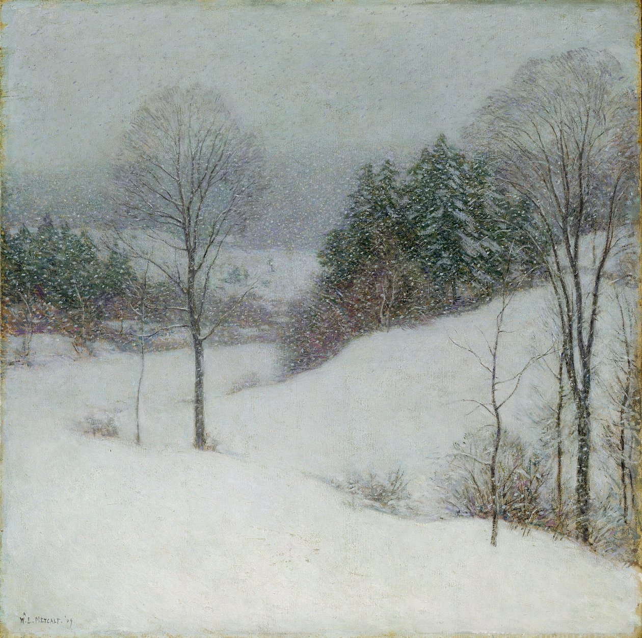 Det hvide slør, 1909 af Willard Leroy Metcalf