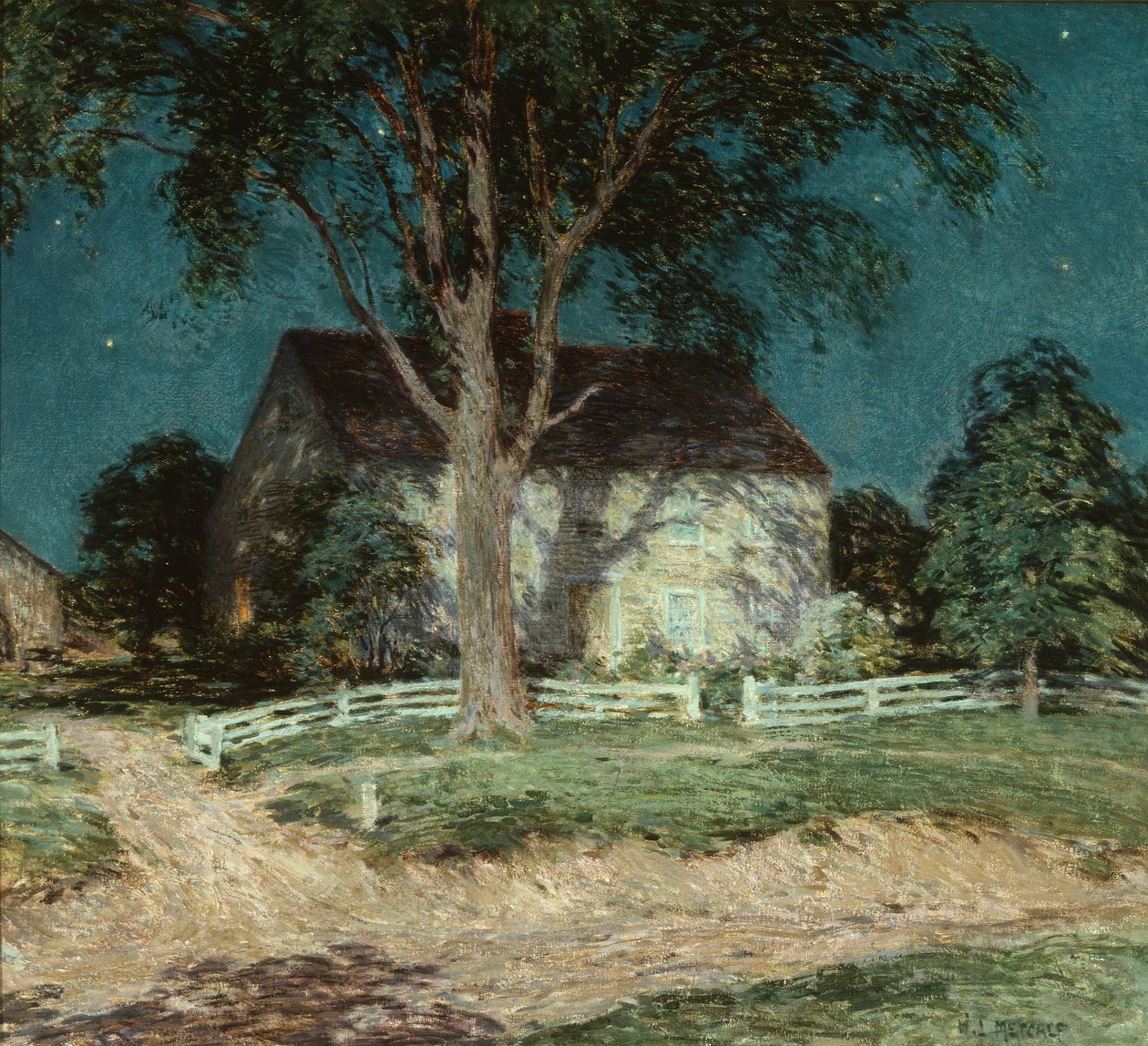 Old Homestead Connecticut, ca. 1914 (olie på lærred) af Willard Leroy Metcalf