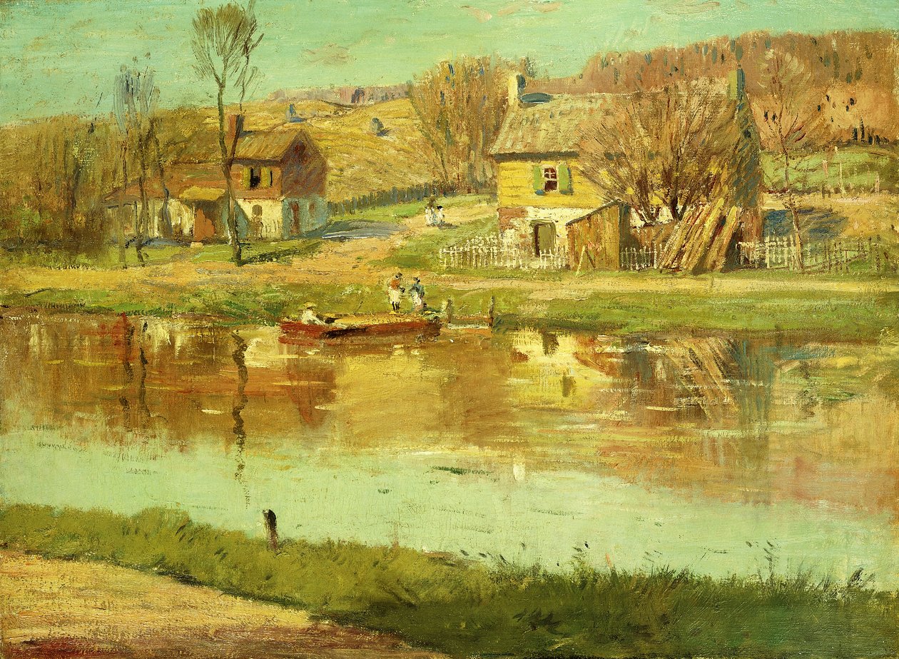 Refleksioner i vandet, c.1895-1919 af Willard Leroy Metcalf