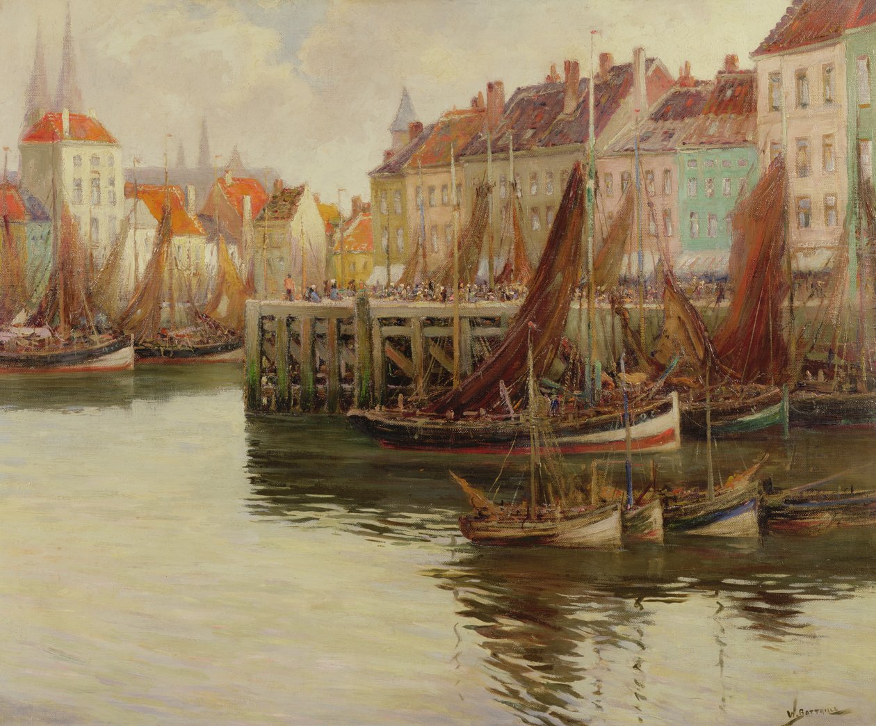 Oostende Havn af Willem Bataille