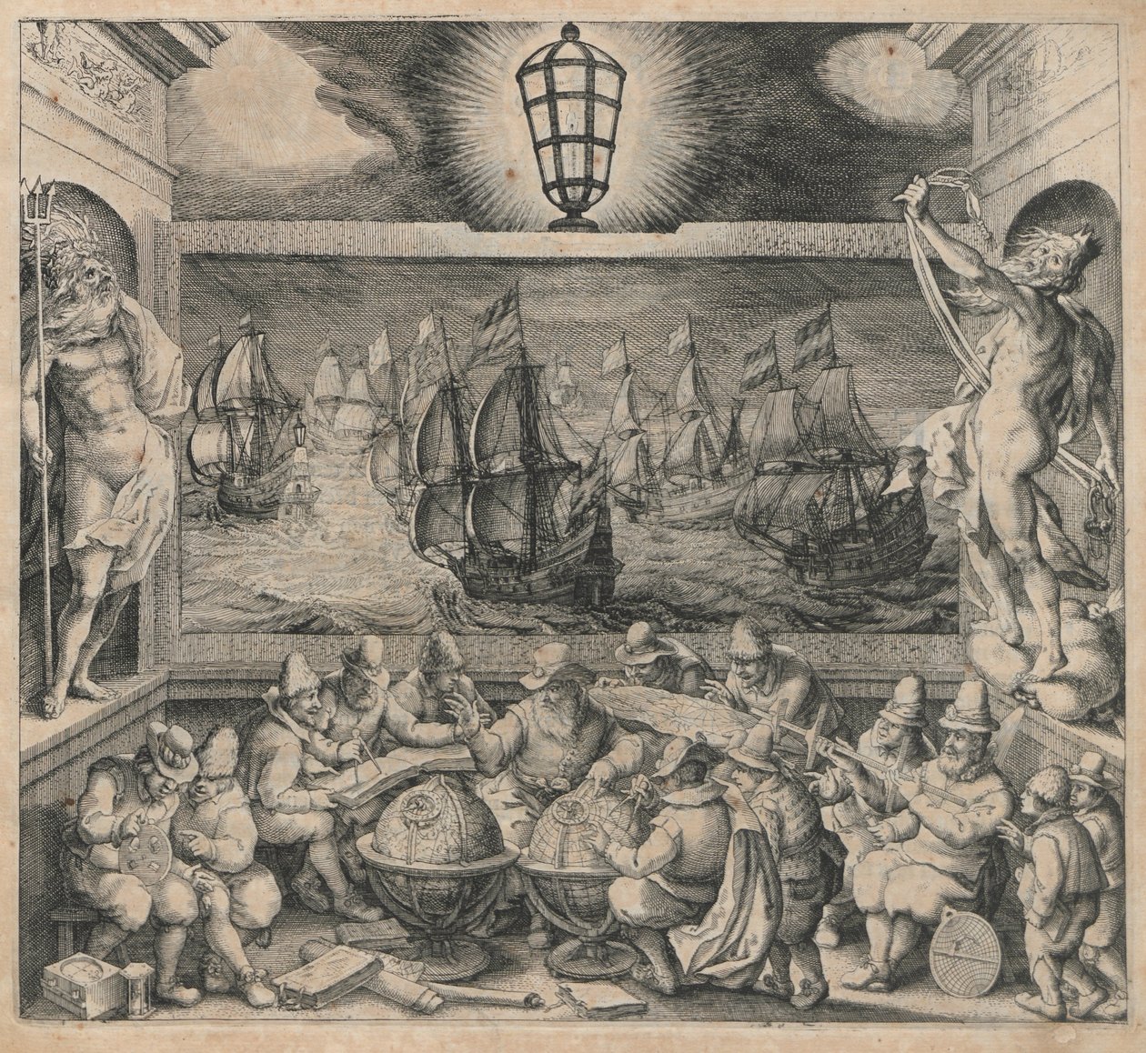 Forside fra sejlbogen "Licht der Zeevaert" af Willem Janszoon Blaeu
