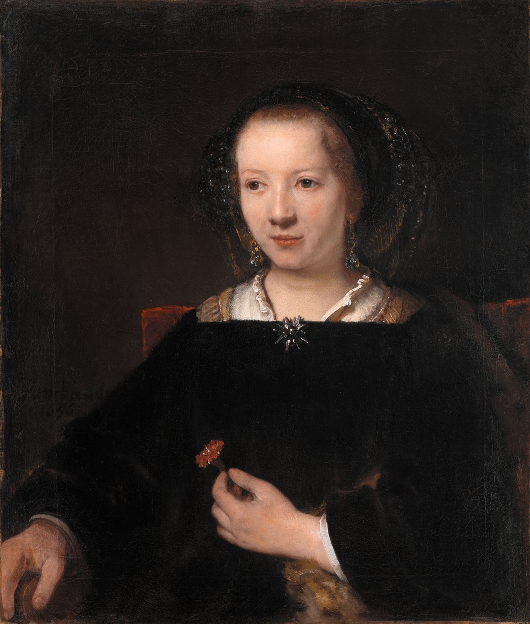 Ung kvinde med en nellike af Willem Drost