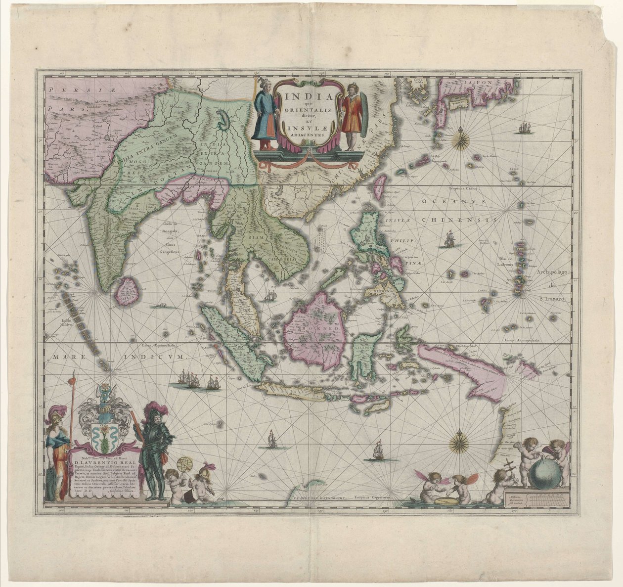 Et kort fra 1600-tallet af Willem Janszoon Blaeu, der viser nutidens Indonesien og dele af Sydøstasien af Willem Janszoon Blaeu
