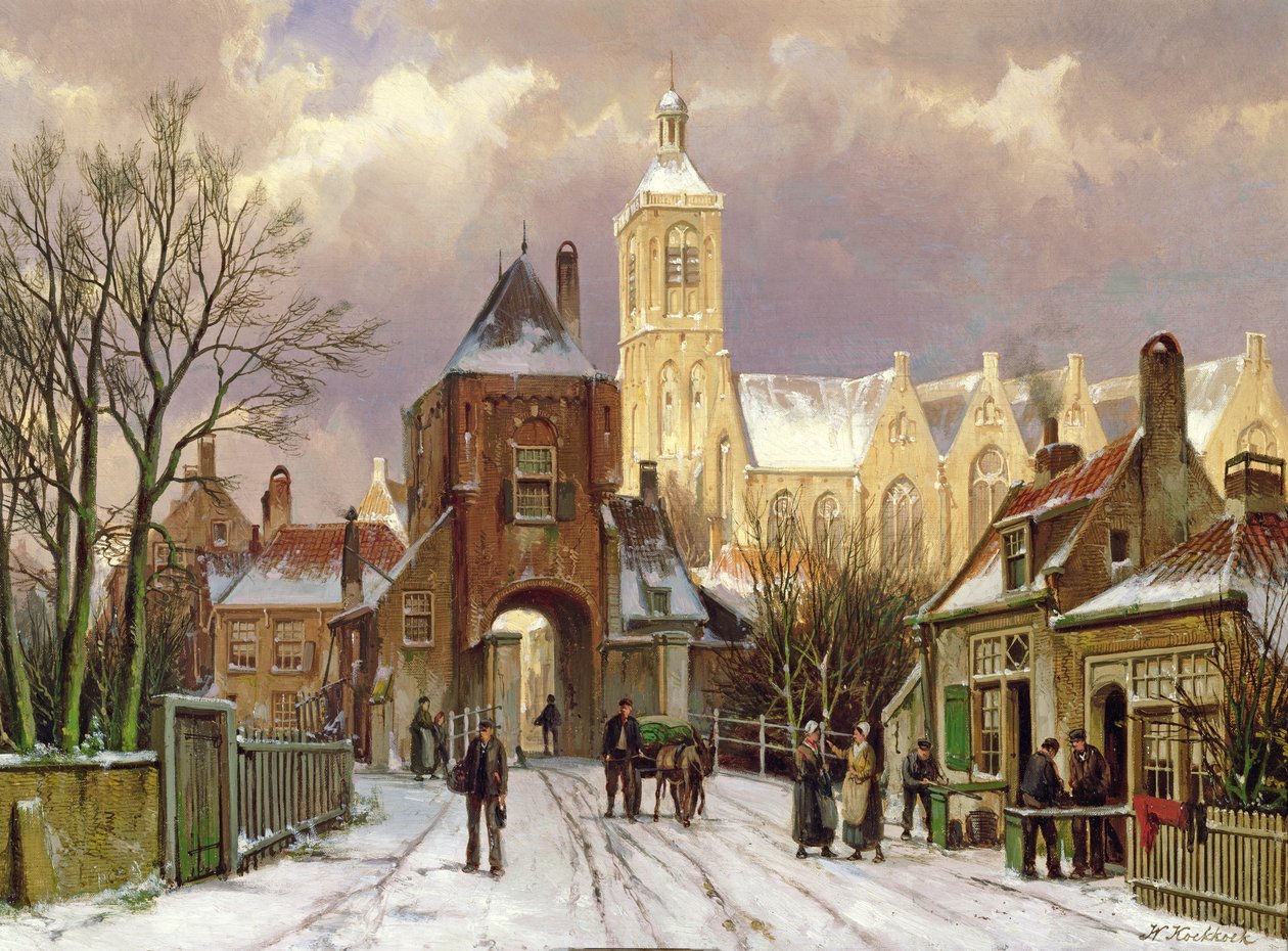 Vinterscene i Amsterdam af Willem Koekkoek