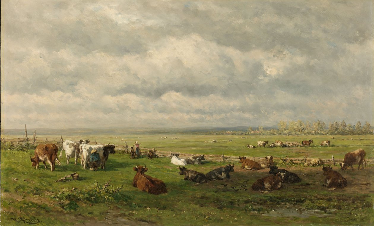 Englandskab med kreaturer, c.1880 af Willem Roelofs