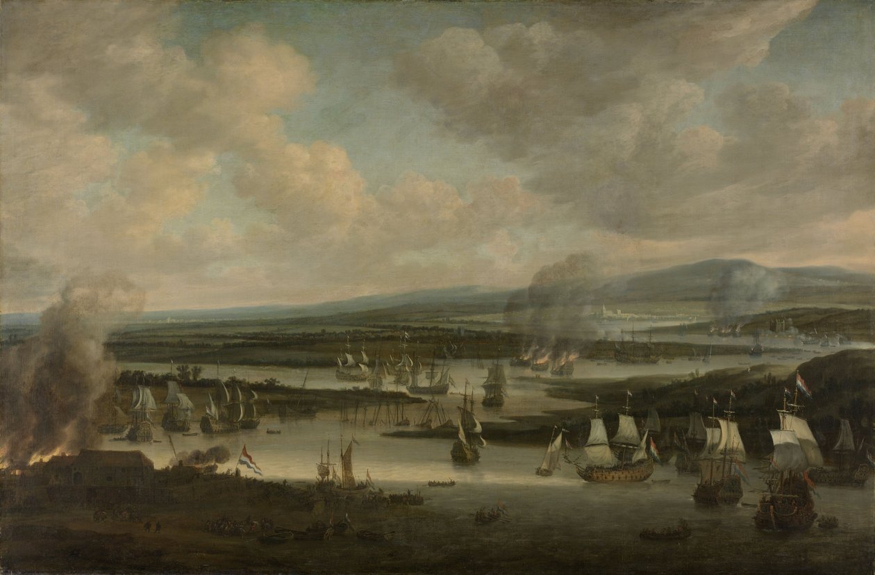 Den engelske flådes afbrænding i Chatham, juni 1667, 1667-78 af Willem Schellinks