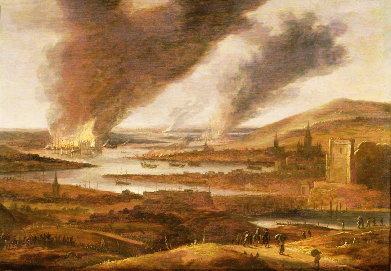 Hollænderne i Medway 1667 af Willem Schellinks