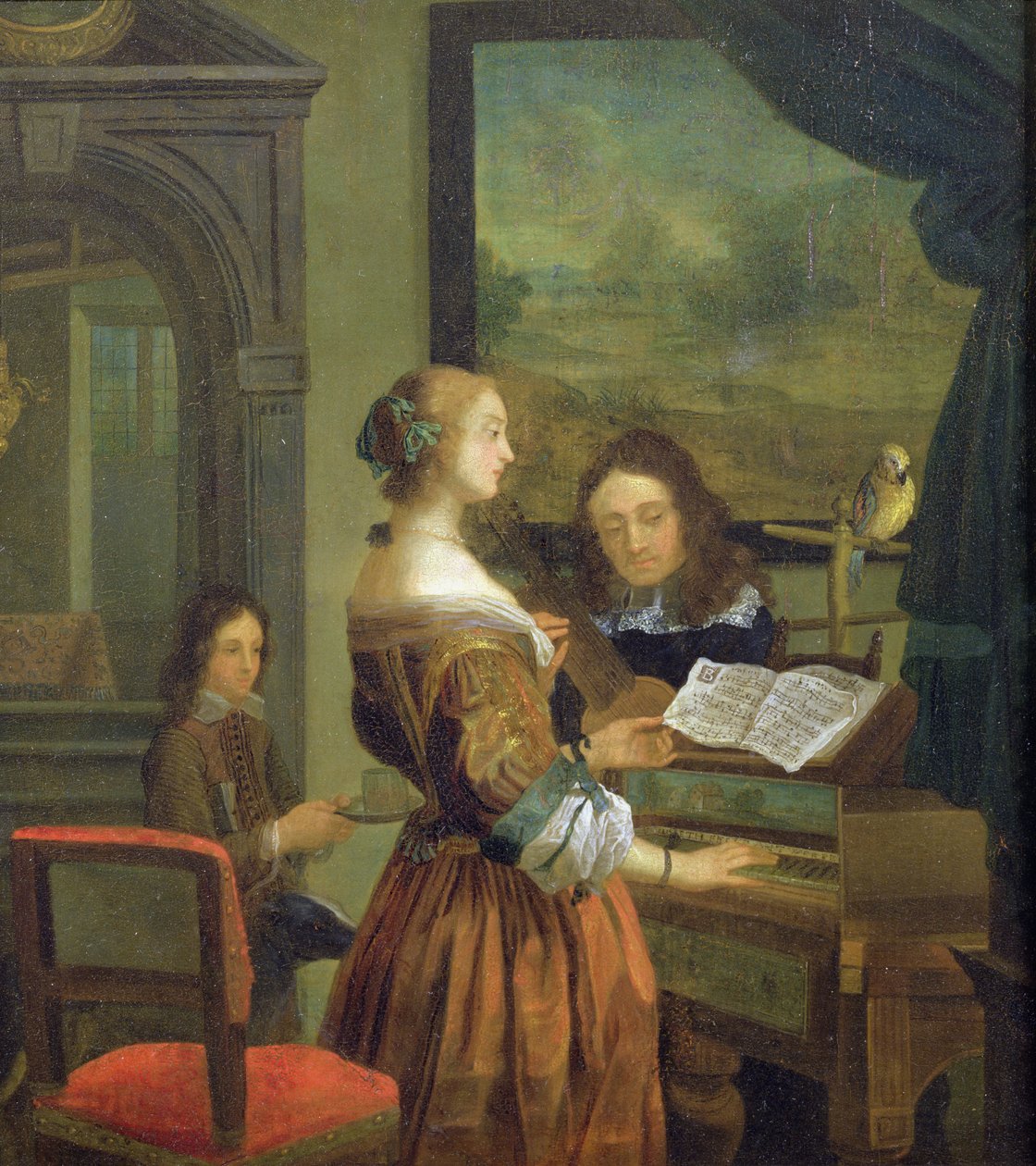 Musiktimen (panel) af Willem Van Mieris