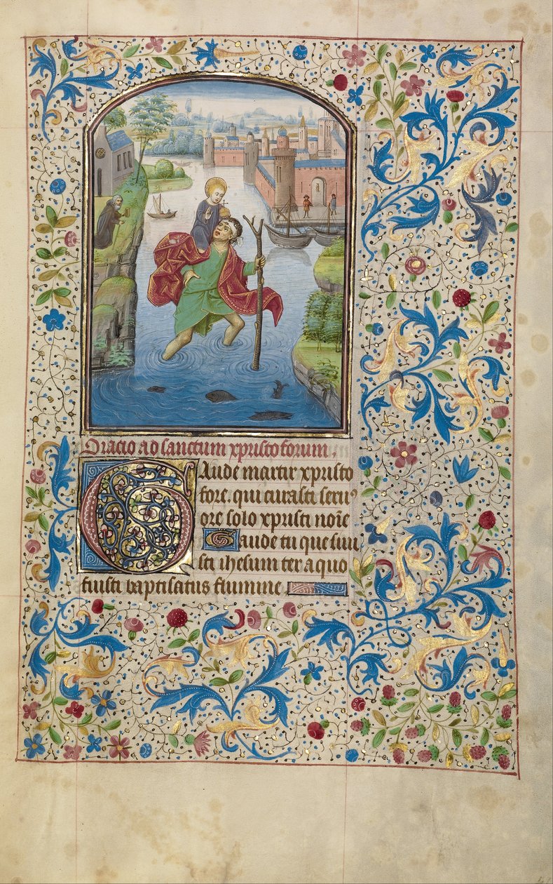 Sankt Christopher, der bærer Kristusbarnet af Willem Vrelant