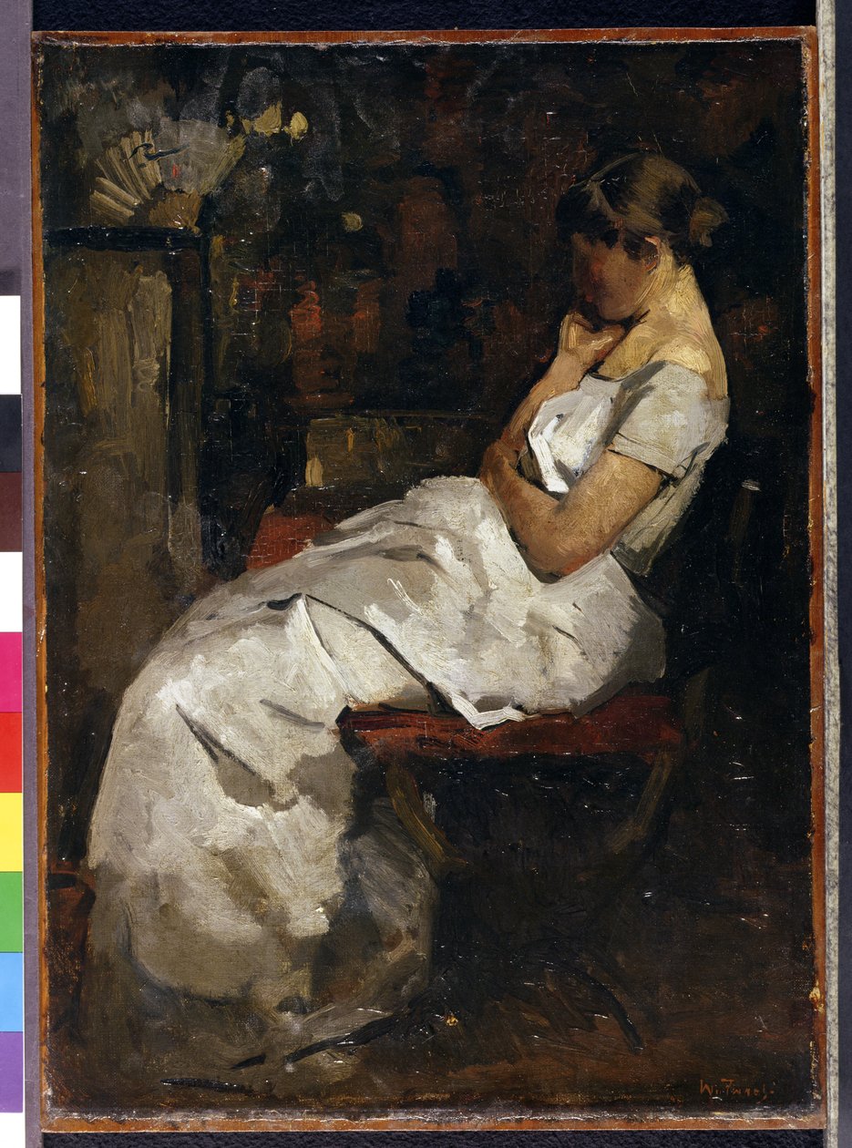 Pige i hvidt, ca. 1889 (panel) af Willem de Zwart