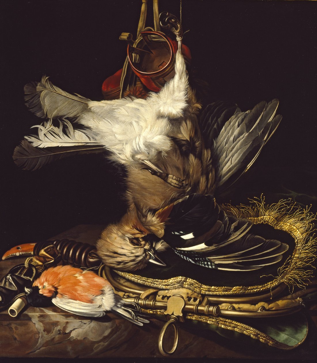 Stilleben med en død Jay af Willem van Aelst