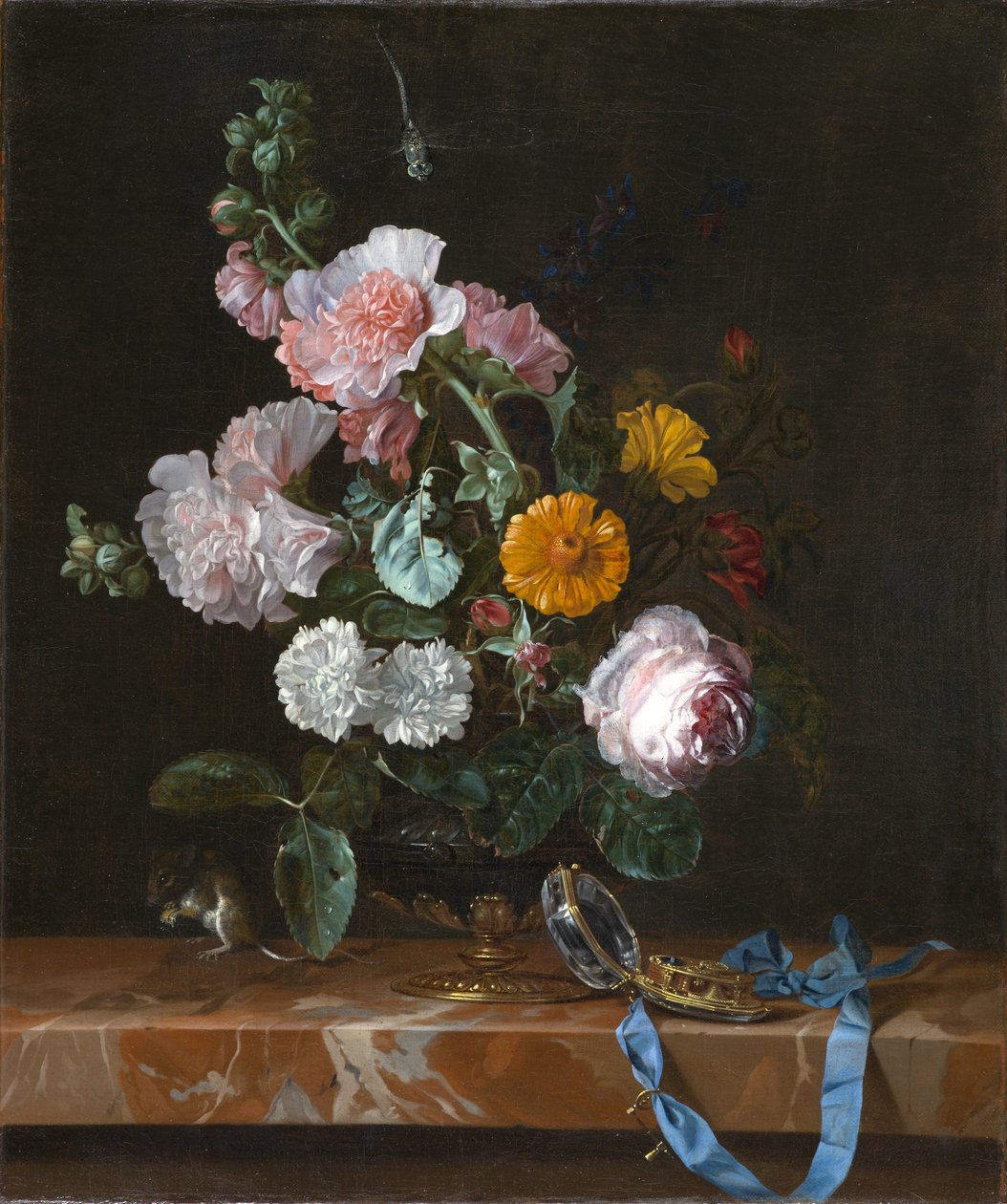 Vanitas blomsterstilleben af Willem van Aelst