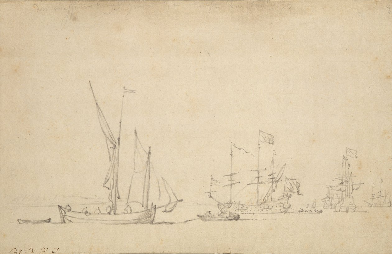 Skibe fra Sluis, 1677 af Willem van de Velde