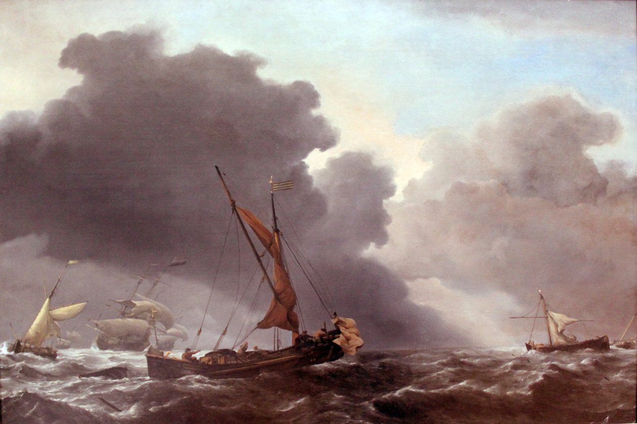 Skibe under vind af Willem van de Velde the Younger