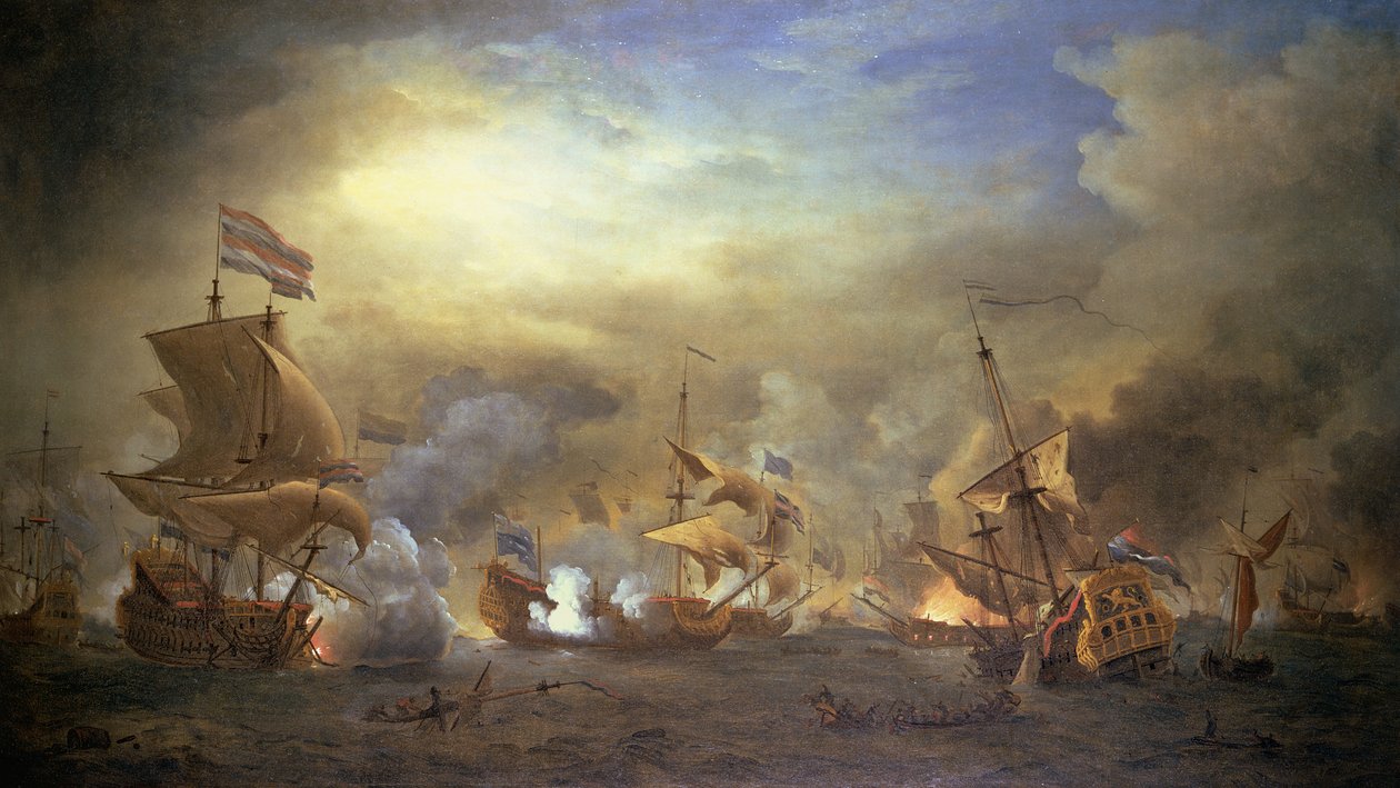 Slaget ved Texel, Kijkduin, 1673 af Willem van de Velde the Younger