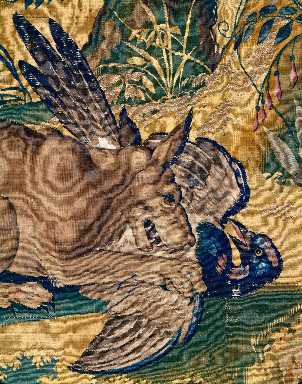 Hund dræber en fugl (billedtæppe) af Willem (after) Tons