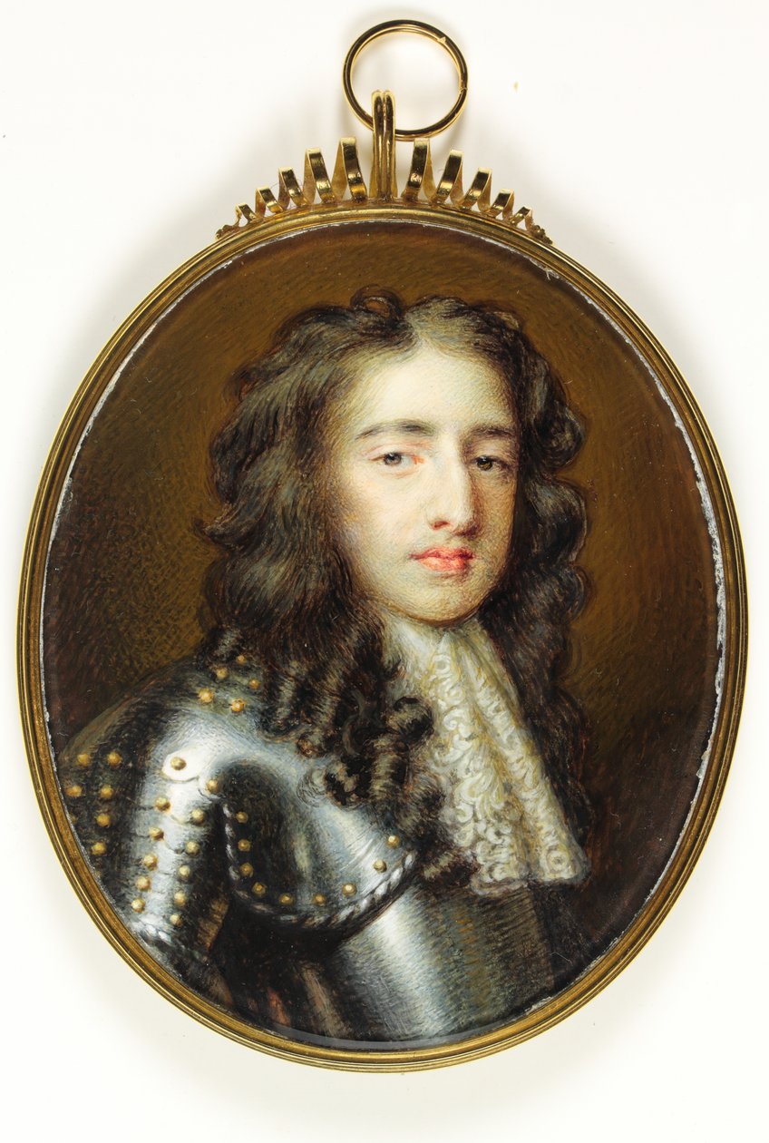 William Prince of Orange, senere kong William III (akvarel på elfenben) af Willem (after) Wissing