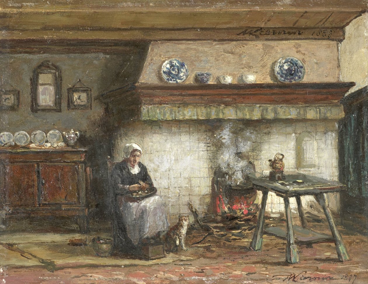 Interiør af et sommerhus i Scheveningen af Willem Adriaan Alexander Liernur