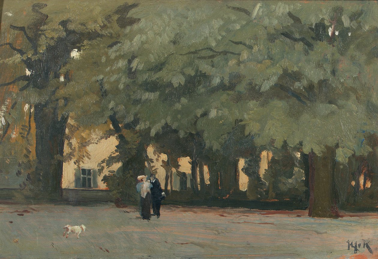 Et par i en firkant (olie på panel) af Willem Adriaan van Konijnenburg