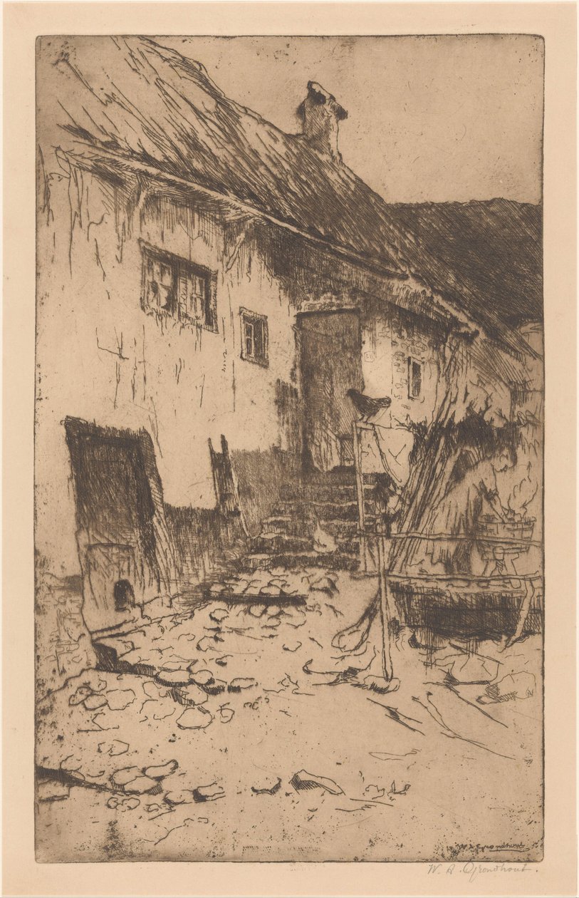 Gård af Willem Adrianus Grondhout (signed by artist)
