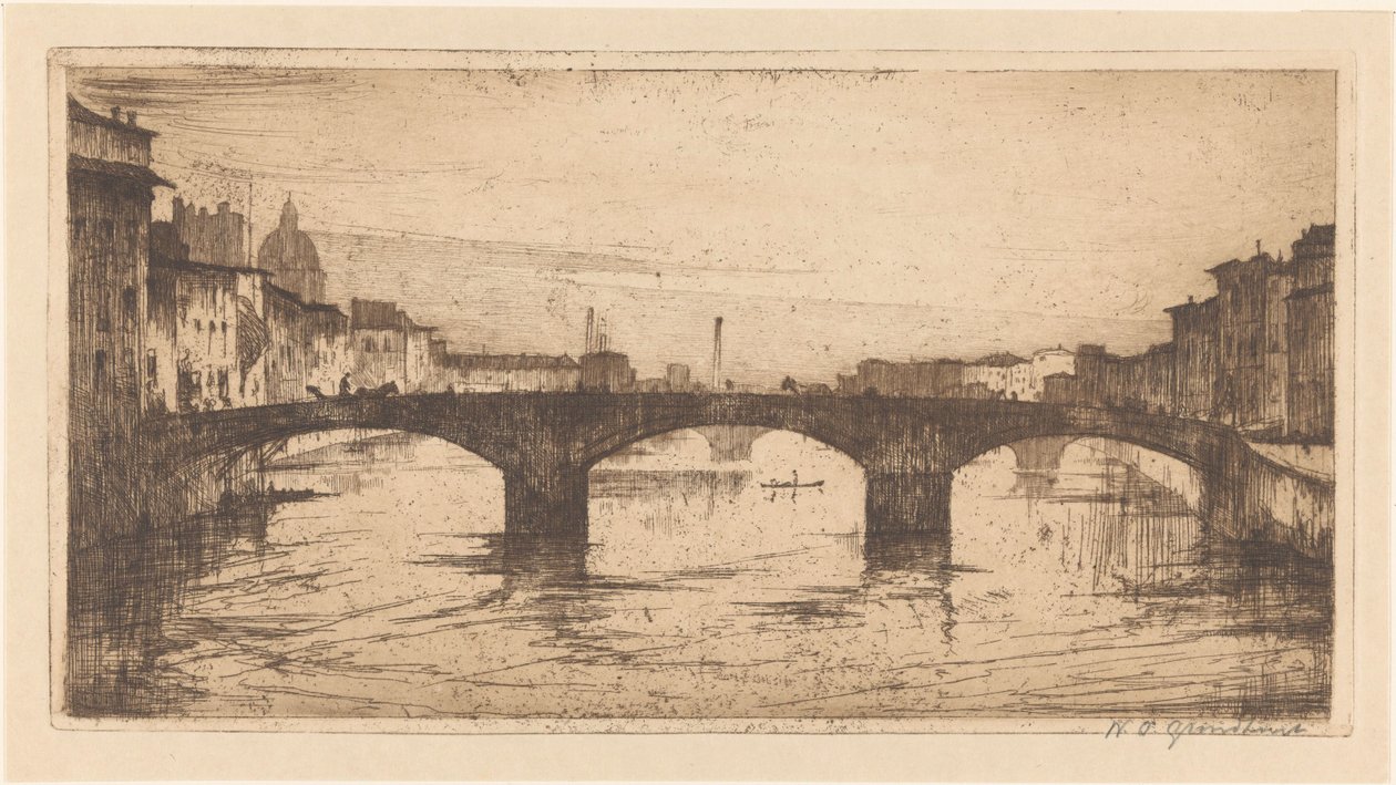 Firenze (original titel) af Willem Adrianus Grondhout (signed by artist)