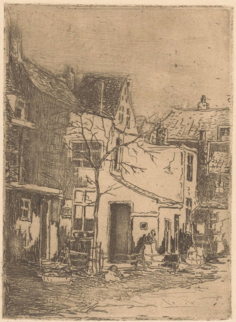 Huse i Rijswijk af Willem Adrianus Grondhout (signed by artist)