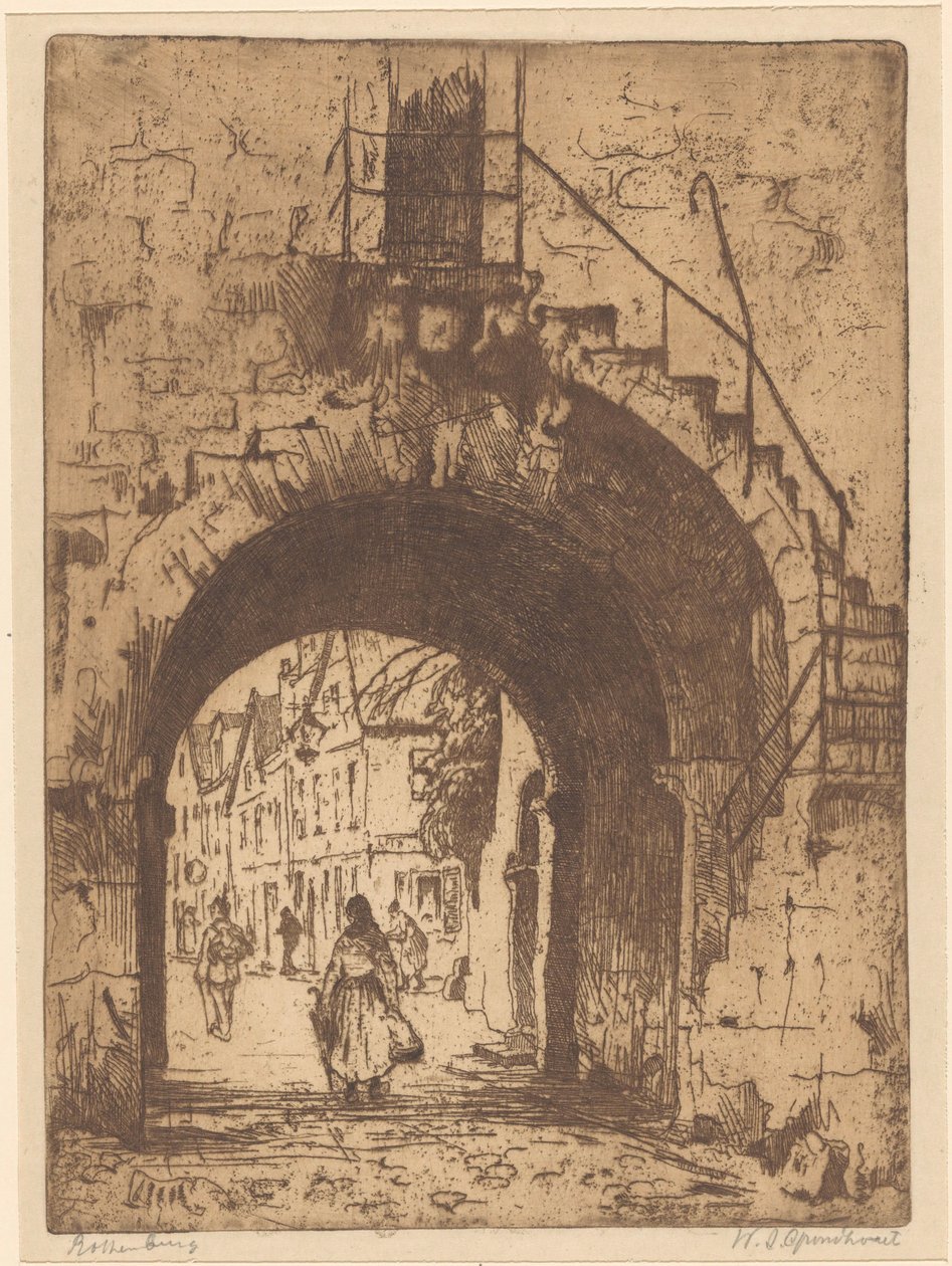 Rothenburg (original titel på objekt) af Willem Adrianus Grondhout (signed by artist)