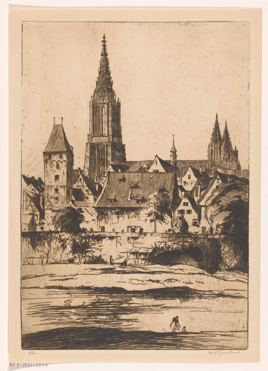 Ulm (original titel på objekt) af Willem Adrianus Grondhout (signed by artist)