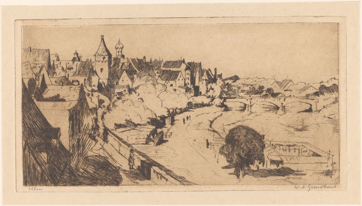 Ulm (original titel på objekt) af Willem Adrianus Grondhout (signed by artist)