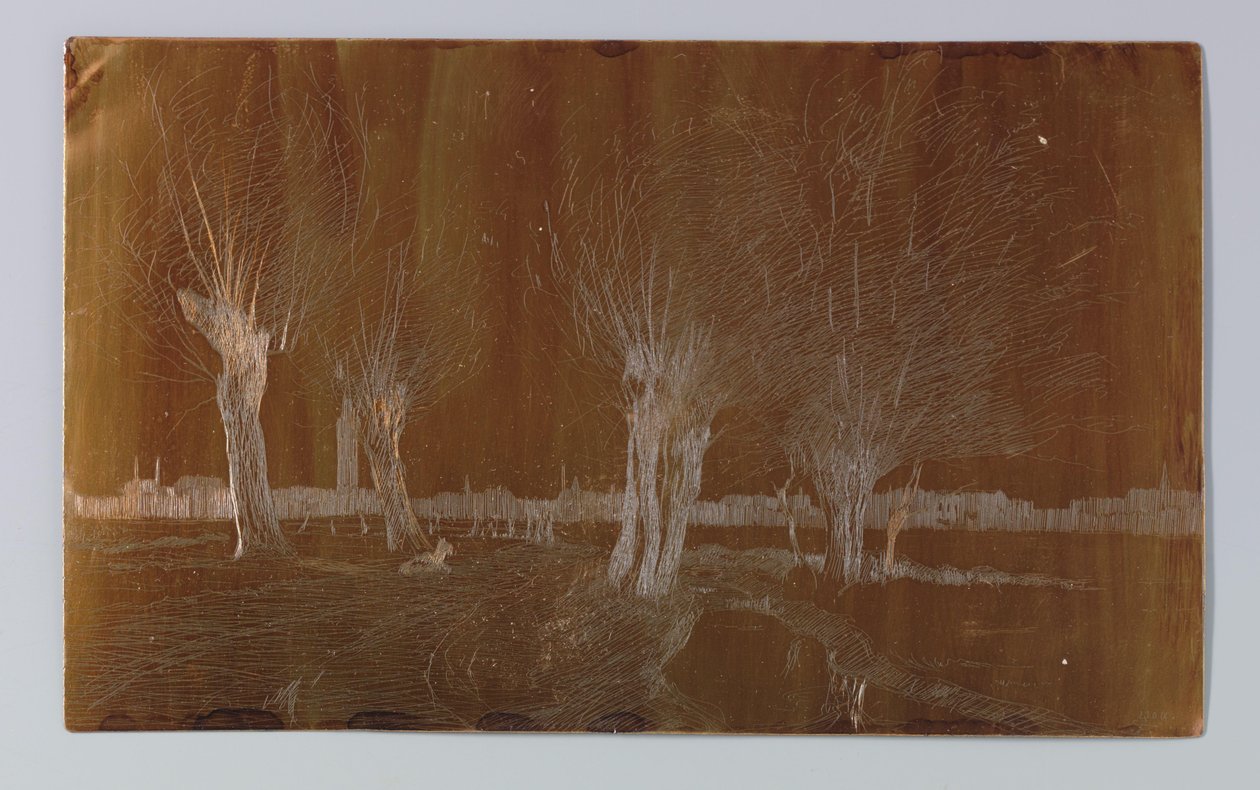 Pile ved grøften ved Binckhorstlaan i Haag af Willem Adrianus Grondhout (signed by artist)